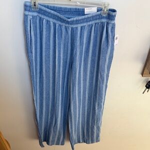 Old Navy high-rise wide leg full-length striped pants NWT